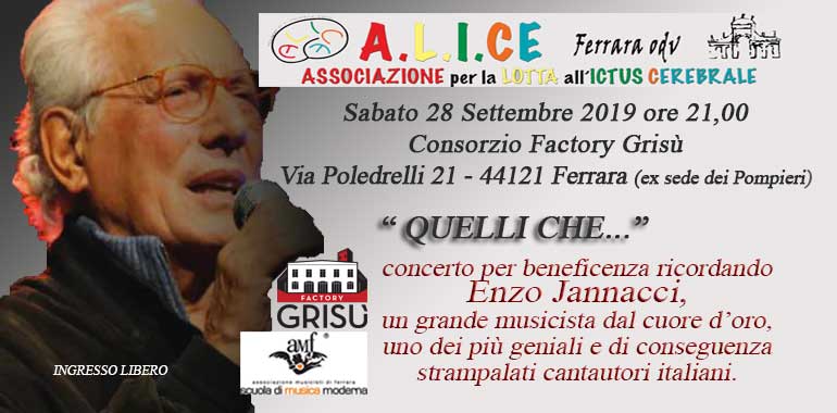 QUELLI CHE...Concerto di beneficenza ricordando Enzo Jannacci